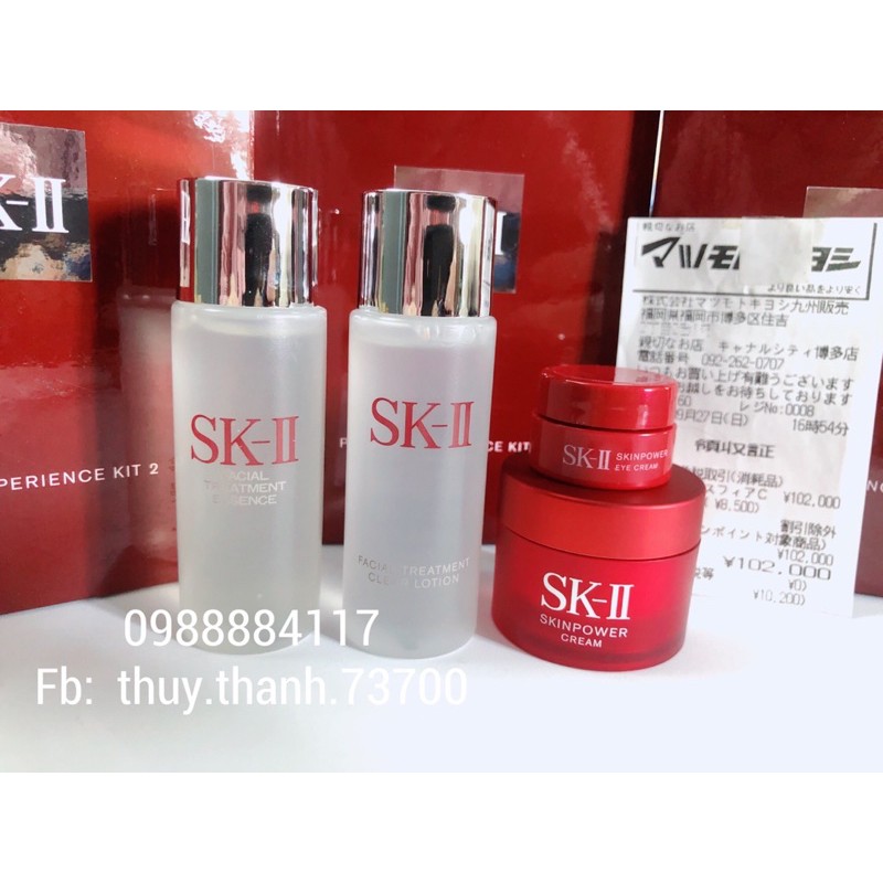 SKII SET MINI 4 MÓN NỘI ĐỊA NHẬT - KIT 2 - NƯỚC THẦN, KEM SKINPOWER, NƯỚC HOA HỒNG, KEM MẮT MẪU MỚI 2020