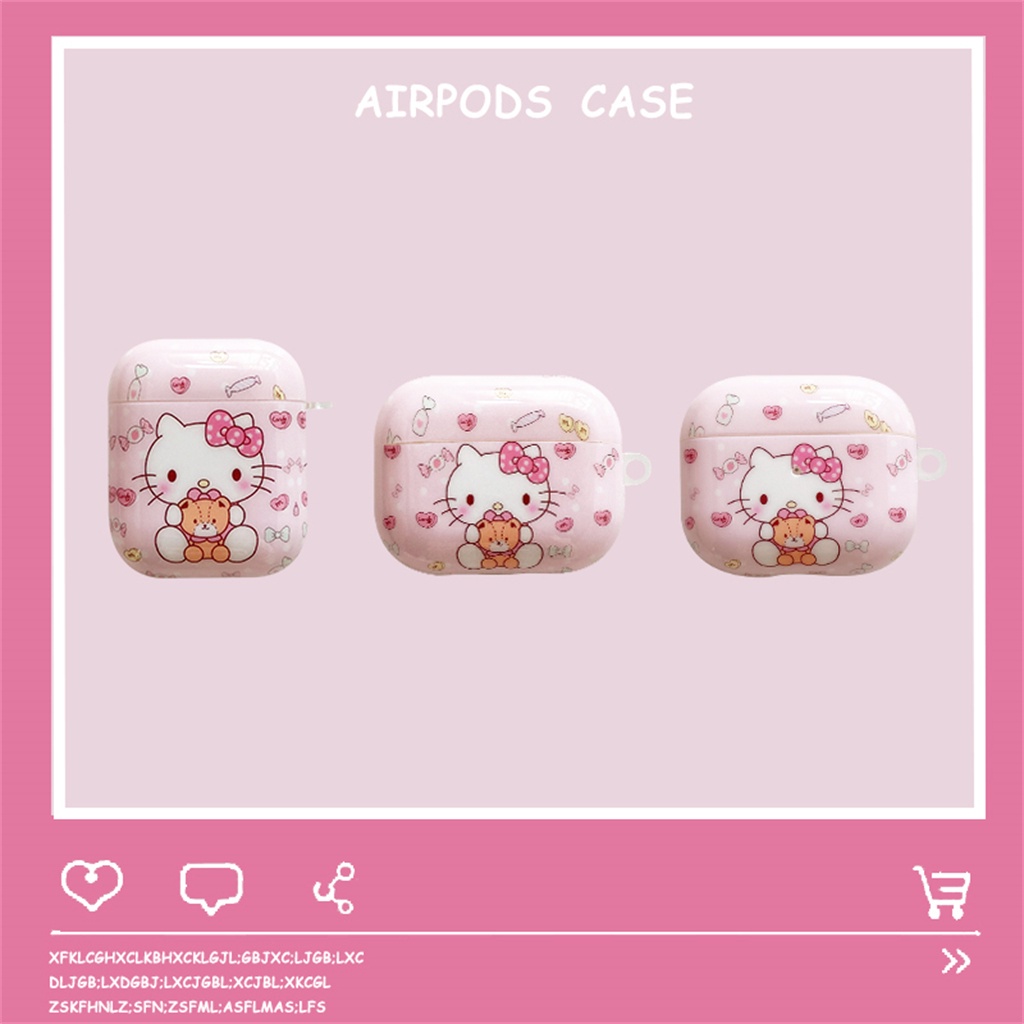 Vỏ Bảo Vệ Hộp Sạc Tai Nghe AirPods3 AirPods1/2 3rd Họa Tiết Hello Kitty Đáng Yêu