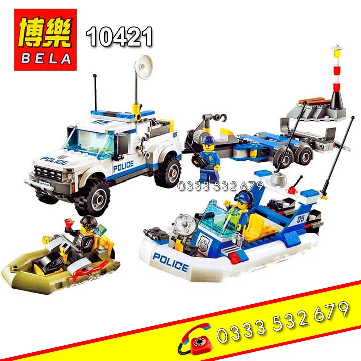 Bộ Lego Lắp Ráp Ninjago Cảnh sát Tuần Tra, Thuyền Cao Tốc. ( 409 Chi Tiết). Lego Ninjago City Police Du thuyền Cảnh sát