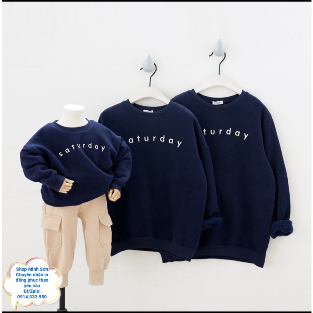 🌅ÁO NỈ GIA ĐÌNH SWEATER SATURDAY, ÁO NỈ ĐÔI  LOẠI 1 ĐỦ MÀU ĐỦ SIZE