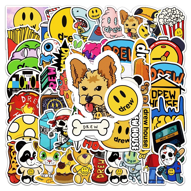 Bộ 10/50 Sticker Chống Thấm Nước Họa Tiết Hoạt Hình Dùng Để Trang Trí
