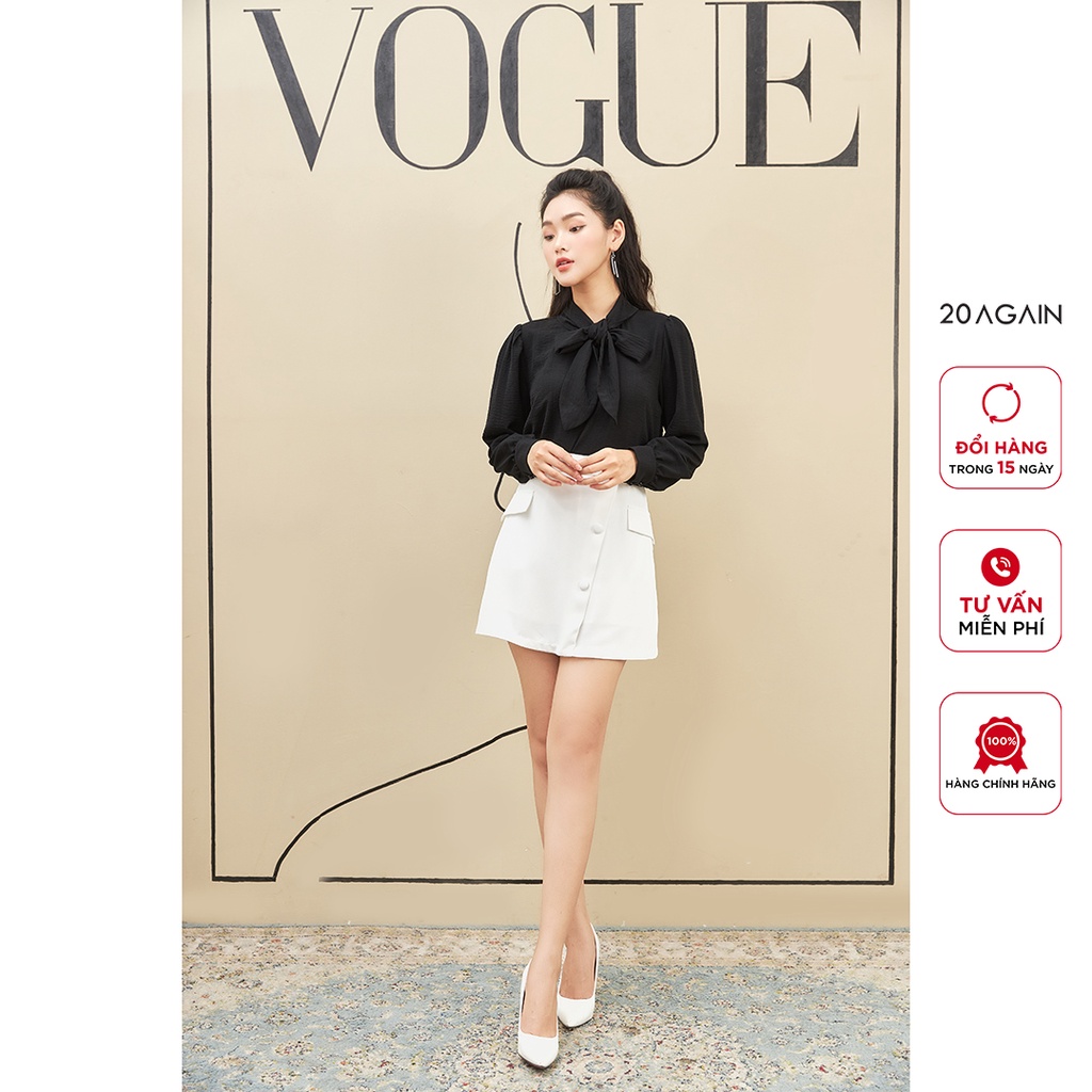 Chân váy A vạt chồng nắp túi 20AGAIN JAA1255