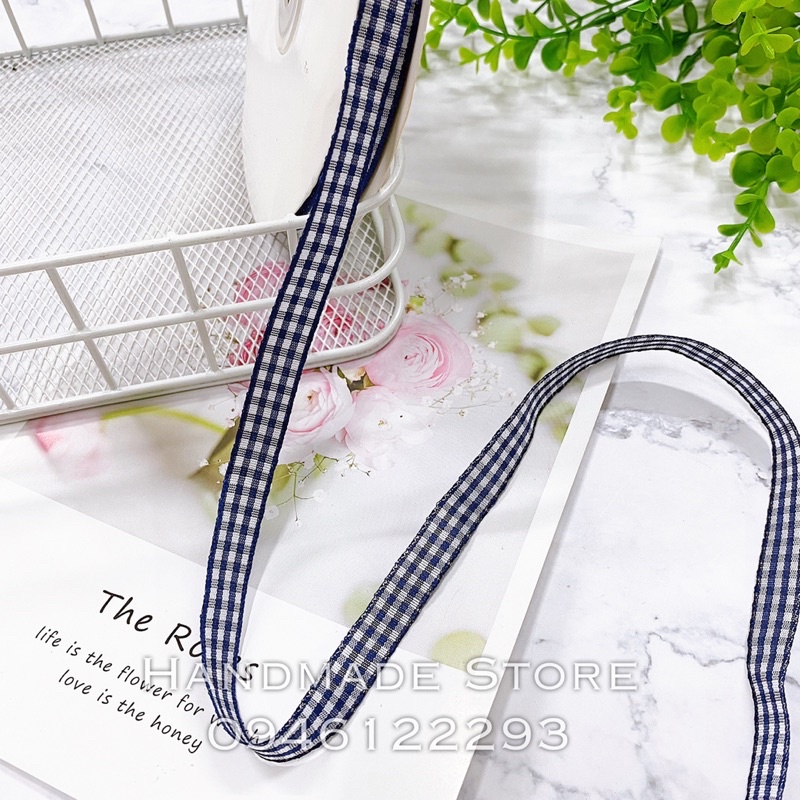 Ruy băng kẻ caro khổ 1cm
