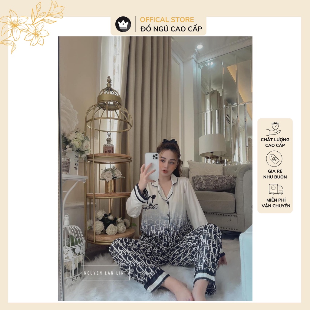 Đồ bộ pijama Dior gấu lụa Latin Cao Cấp,thiết kế siêu dễ thương,chất vải mềm mịn | BigBuy360 - bigbuy360.vn