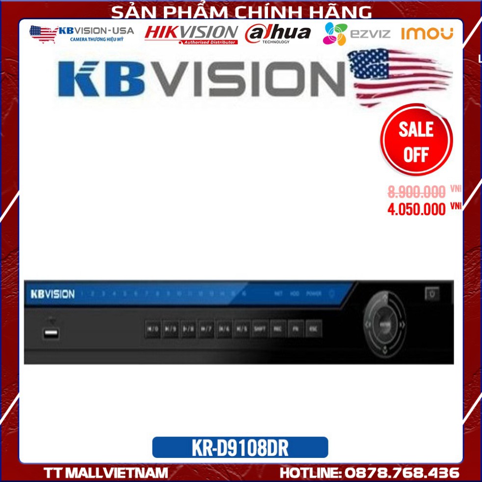 [hàng Dự Án,bán giá lô] Đầu ghi hình 8 kênh 5 in 1 KBVISION KR-D9108DR