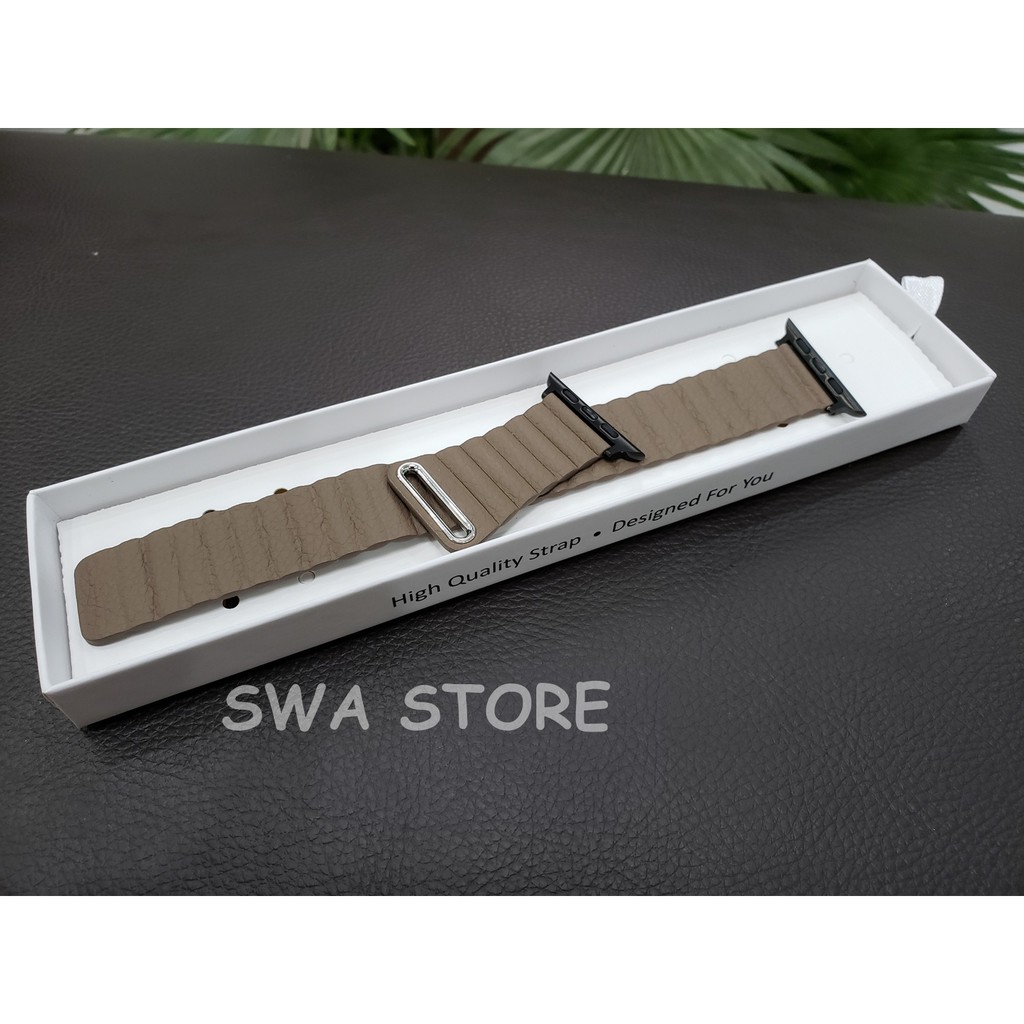 Dây leather loop kèm ngàm thép cho apple watch series 1/2/3/4