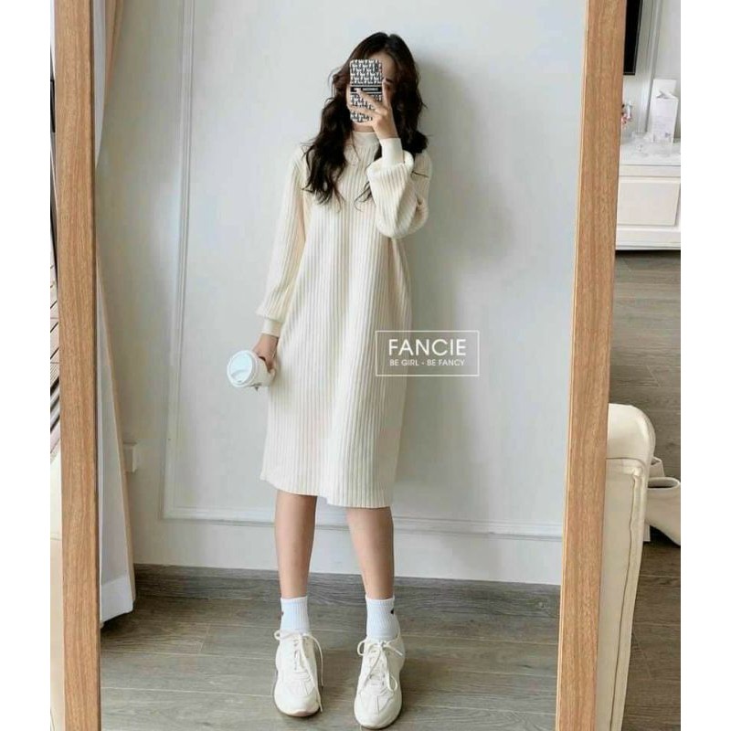 Đầm gân đũa form suông hàng cao cấp