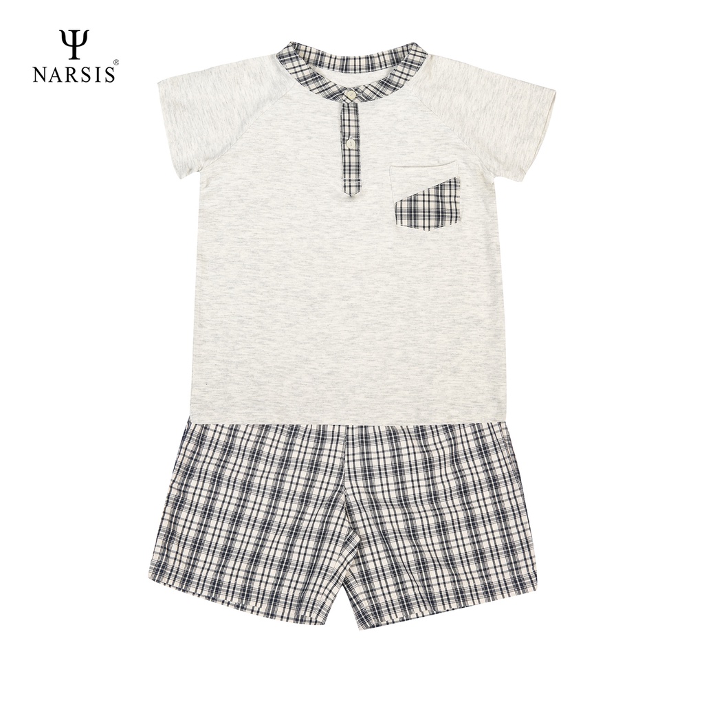 Bộ hè bé trai size đại Narsis KE100123 cổ tàu chất liệu Cotton êm mềm thông thoáng