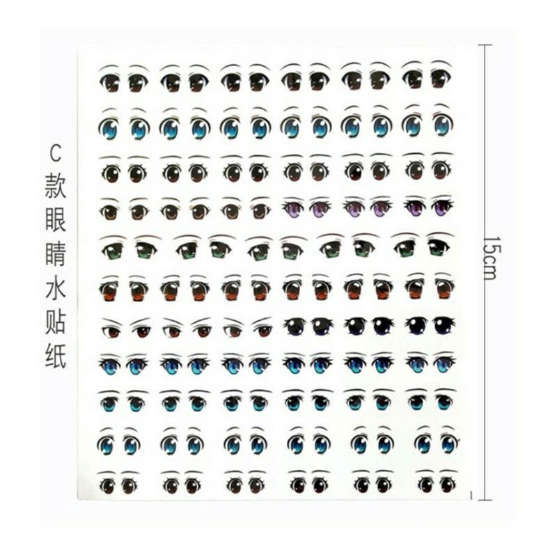 Miếng dán mắt chibi nặn đất sét