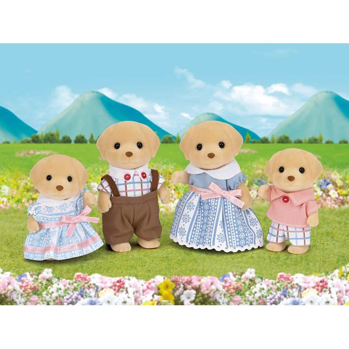 Calico Critters Sylvanian Families Gia Đình Chó Săn Vàng Yellow Labrador Family