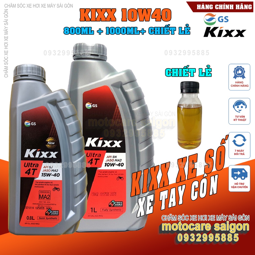 Nhớt Kixx 10W40 Fully Synthentic tổng hợp hoàn toàn nhập khẩu Hàn Quốc