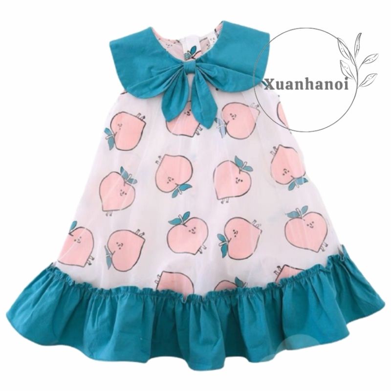 Váy bé gái quả đào nơ cổ đuôi cá XHN1030