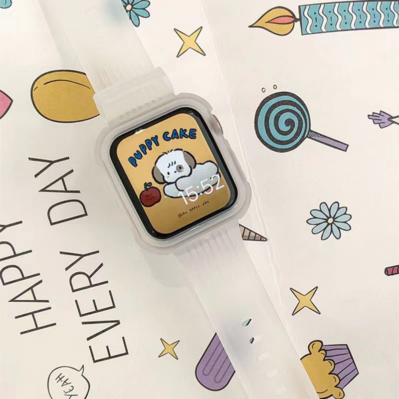 Dây Đeo Thể Thao Bằng silicone Trong Suốt Cho Đồng Hồ Thông Minh Apple Watch 7 6 SE 5 4 3 2 1 40mm 44mm 42MM 41MM 45MM