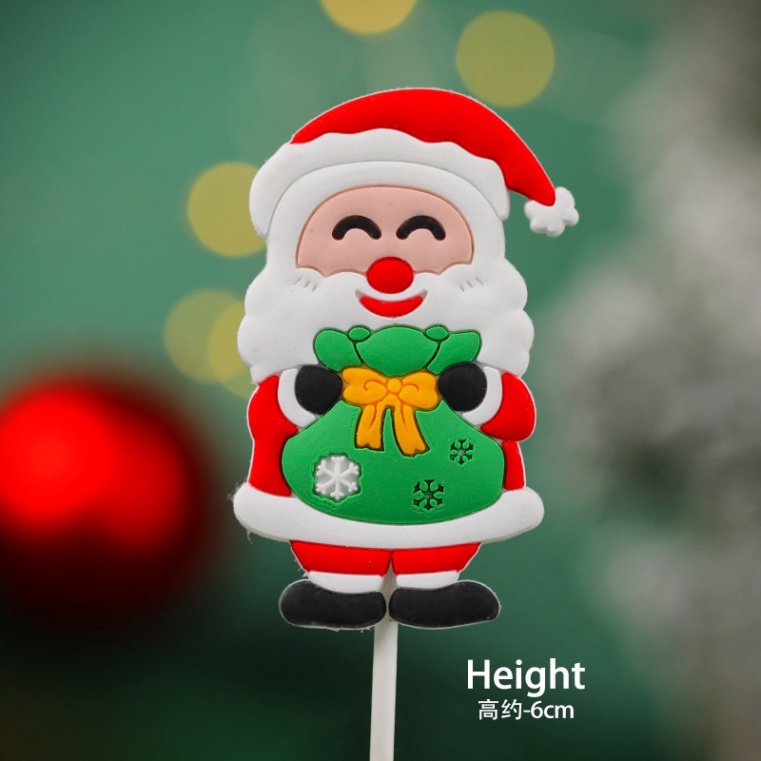 đồ trang trí giáng sinh [FREESHIP] que cắm ông già noel silicon siêu đẹp