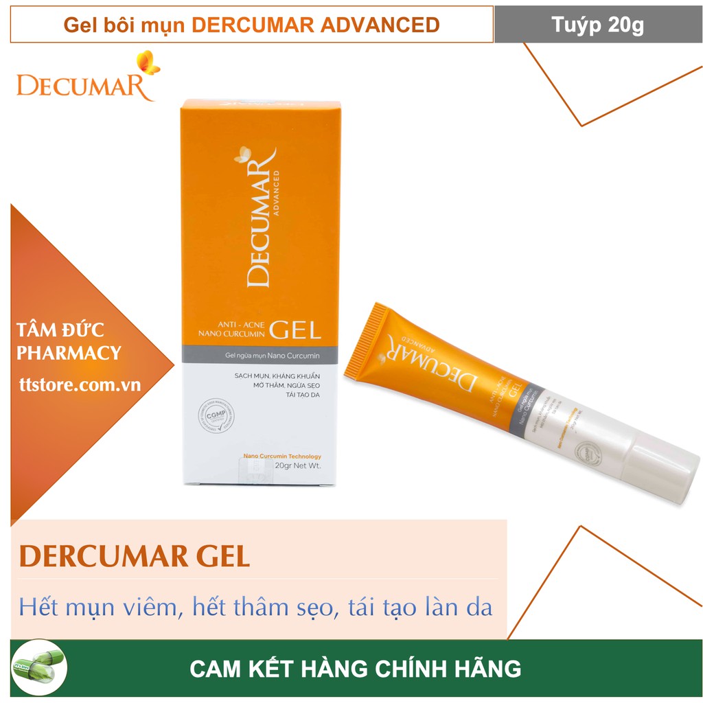 DECUMAR GEL / Gel Ngừa Mụn Nano Curcumin [Tuýp 20g] - Decumar Advanced Gel, decuma, dercuma, dercumar