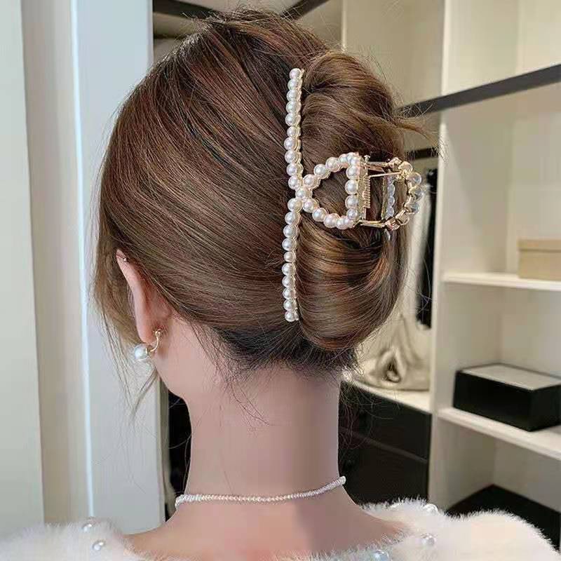 Kẹp tóc đính đá và ngọc trai giả thời trang Hàn Quốc dành cho nữ