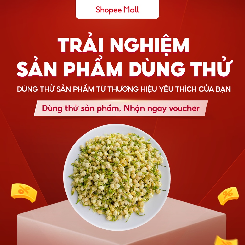 Trà Hoa Nhài  Sấy Khô Nguyên Bông Trắng Đẹp Thượng Hạng - gói 20gr