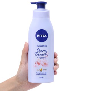 Sữa dưỡng thể dưỡng trắng Nivea Cherry Blossom and Jojoba Oil 400ml