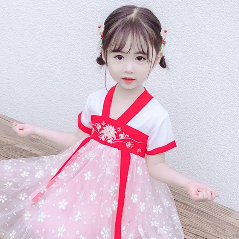 Đầm Hán Phục Phong Cách Trung Hoa Cho Bé Gái 1-6 Tuổi