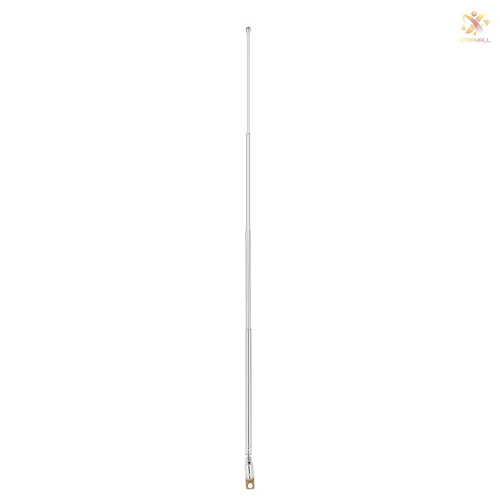 ET Telescopic FM Radio Antenna 4 Sections Chromium-plating Copper Antenna 360° Rotatable