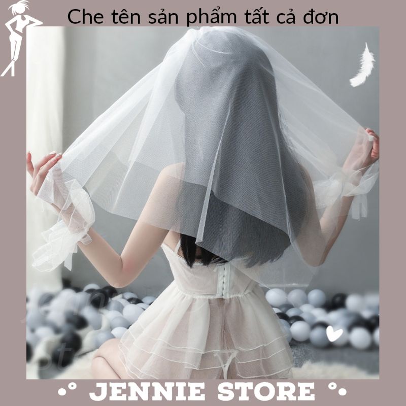 Cosplay cô dâu sexy - váy ngủ bride voan xuyên thấu kèm lúp vương miện gợi cảm | BigBuy360 - bigbuy360.vn