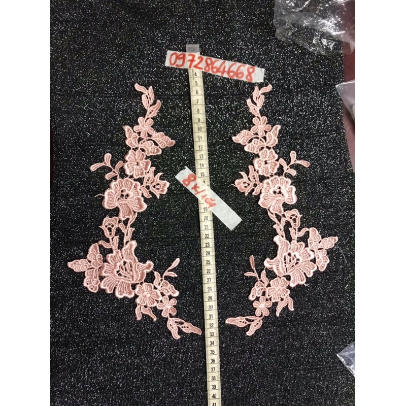 1 cặp ren thêu hoa (giao đơn hàng từ 50k)