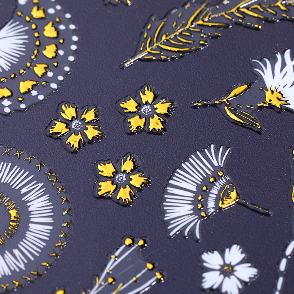 Tờ nhãn dán họa tiết hoa/bướm 3D trang trí móng tay nghệ thuật