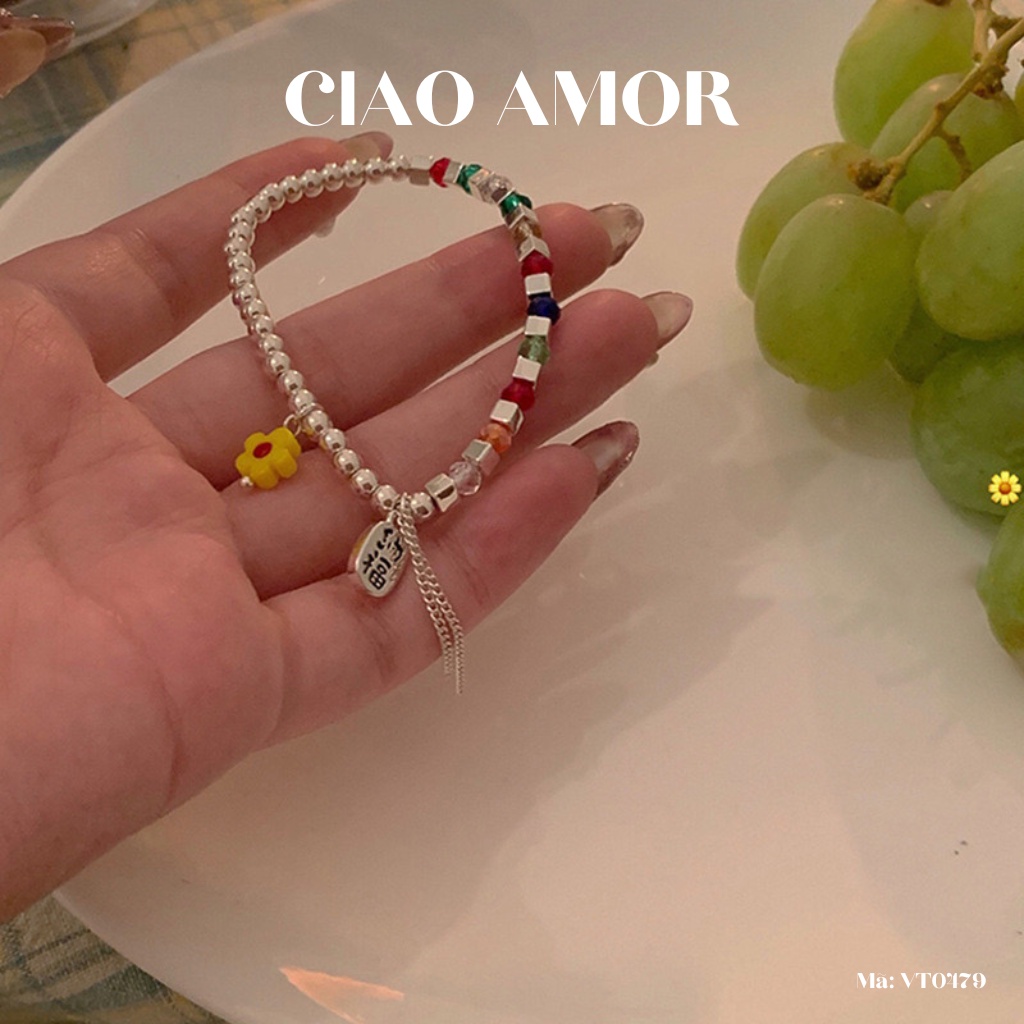 Vòng tay, lắc tay nữ hạt bạc mùa hè Trang sức Ciao Amor - VT0479
