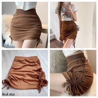 CHÂN VÁY RÚT DÂY 2 BÊN HÓT HÍT NHẤT có may kèm quần bên trong, chất vải thun thái xịn sò, phom từ 38-53 ký vừa xinh,