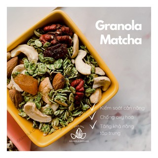 Granola siêu hạt , vị Matcha , Ngũ cốc dinh dưỡng , Chế độ ăn giảm cân , 500gr , Granola Đà Nẵng