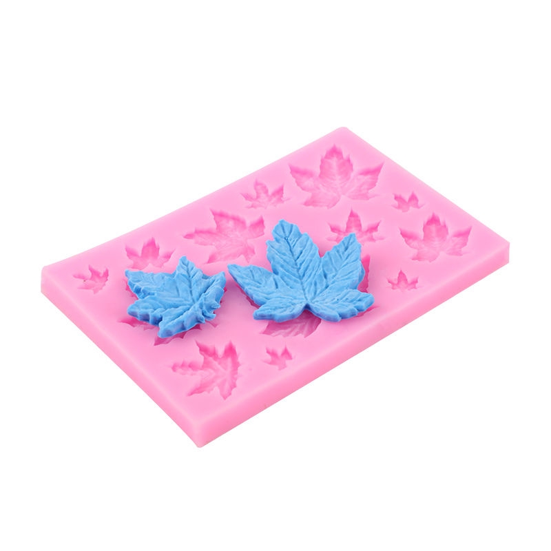 Khuôn silicone làm bánh tạo hình lá phong DIY