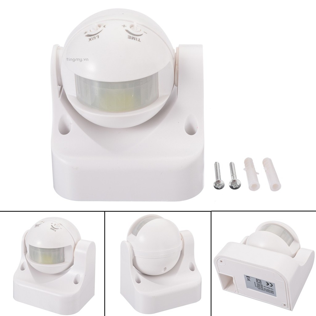 Tingmy 1pc 220V Ngoài Trời 180°Cảm Biến Chuyển Động Hồng Ngoại PIR Cho Đèn LED