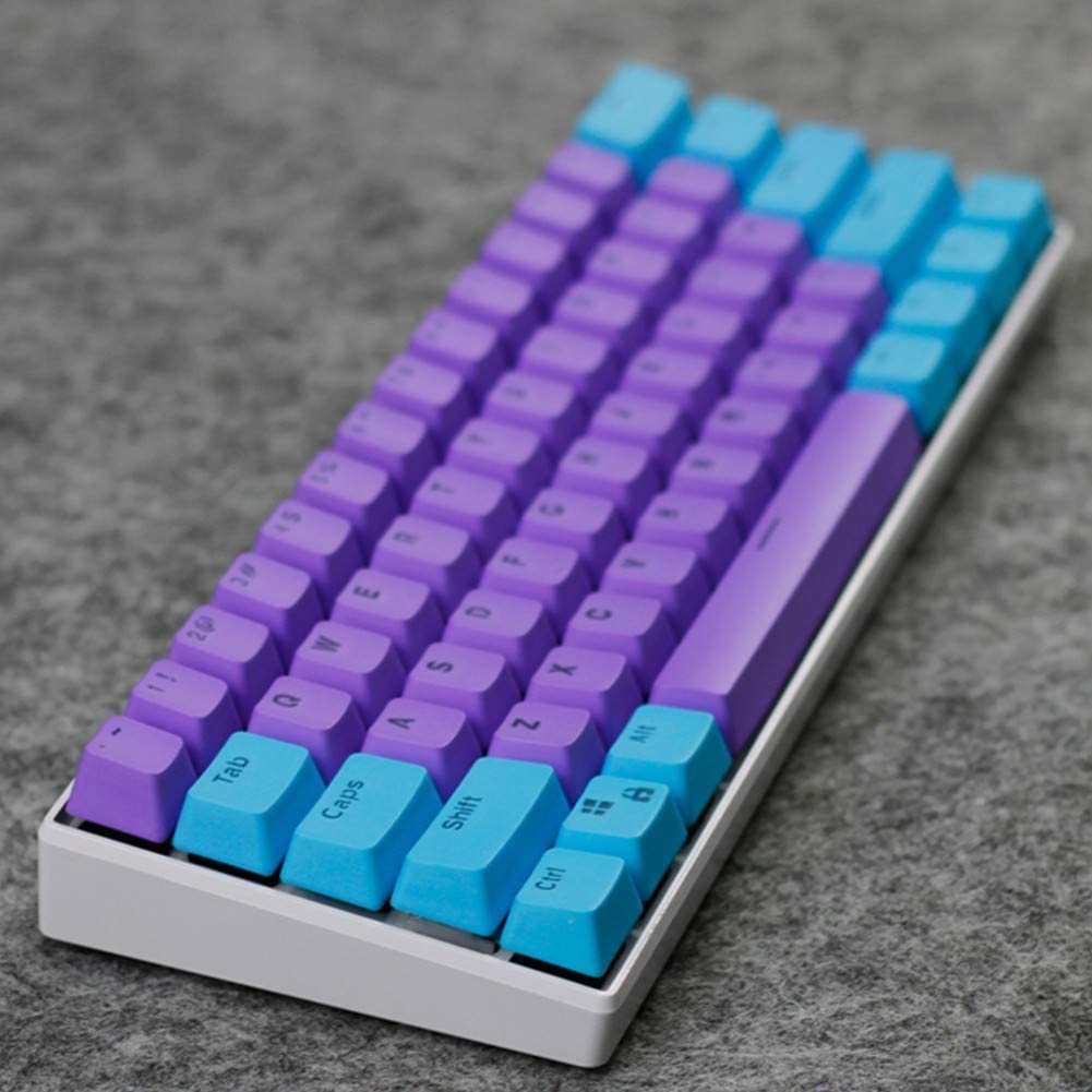 Keycap màu xanh tím, 61 key PBT keycaps Sự kiện đặc biệt Keycaps, bàn phím cơ hai màu có đèn nền keycaps GH60 / RK61 / ALT61 / Annie / GK61 keycaps poker keycaps chơi game
