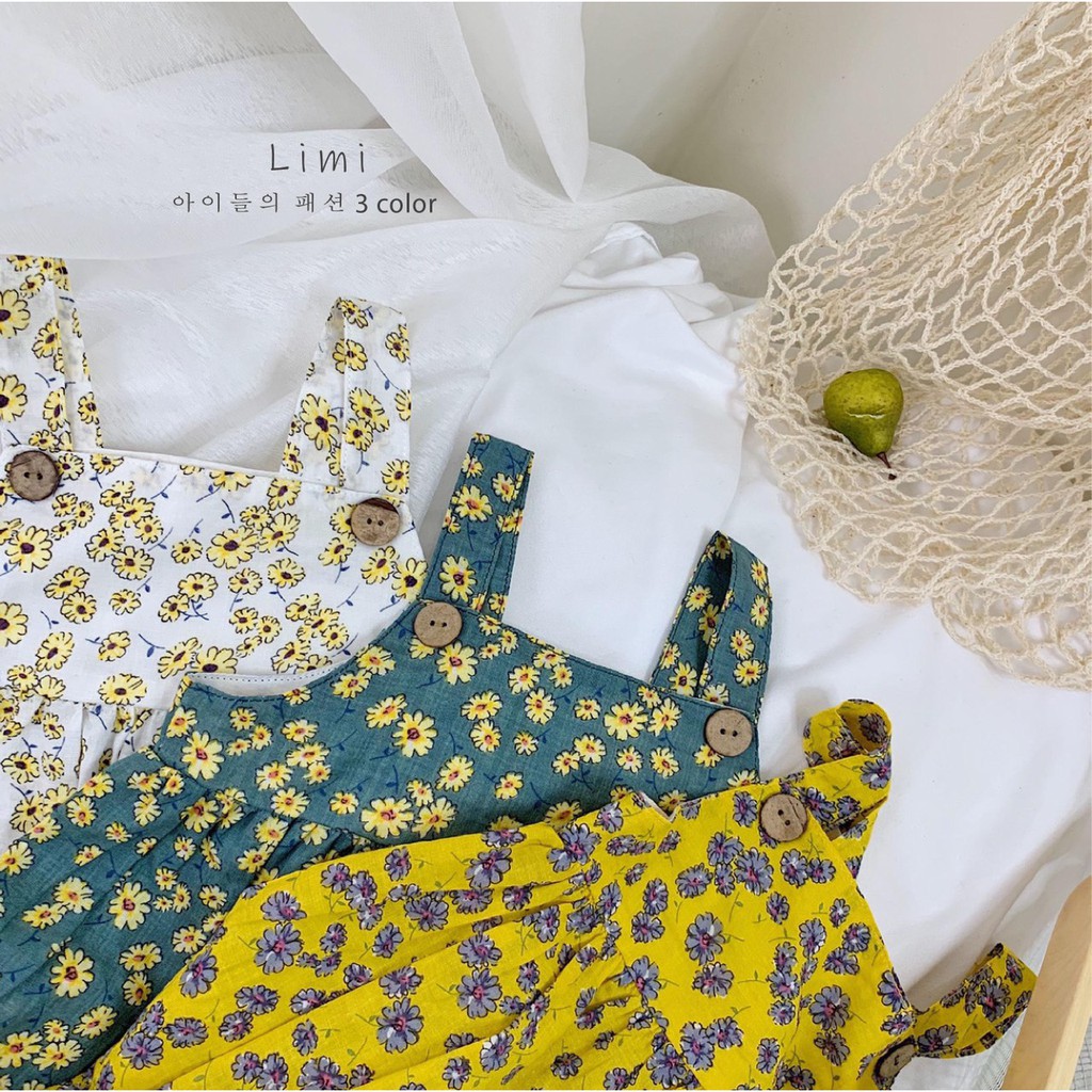 [Mẫu Hè] Váy đầm cho bé gái vải thô mềm - họa tiết hoa cúc đáng yêu cực xinh cho bé gái từ 1 đến 4 tuổi