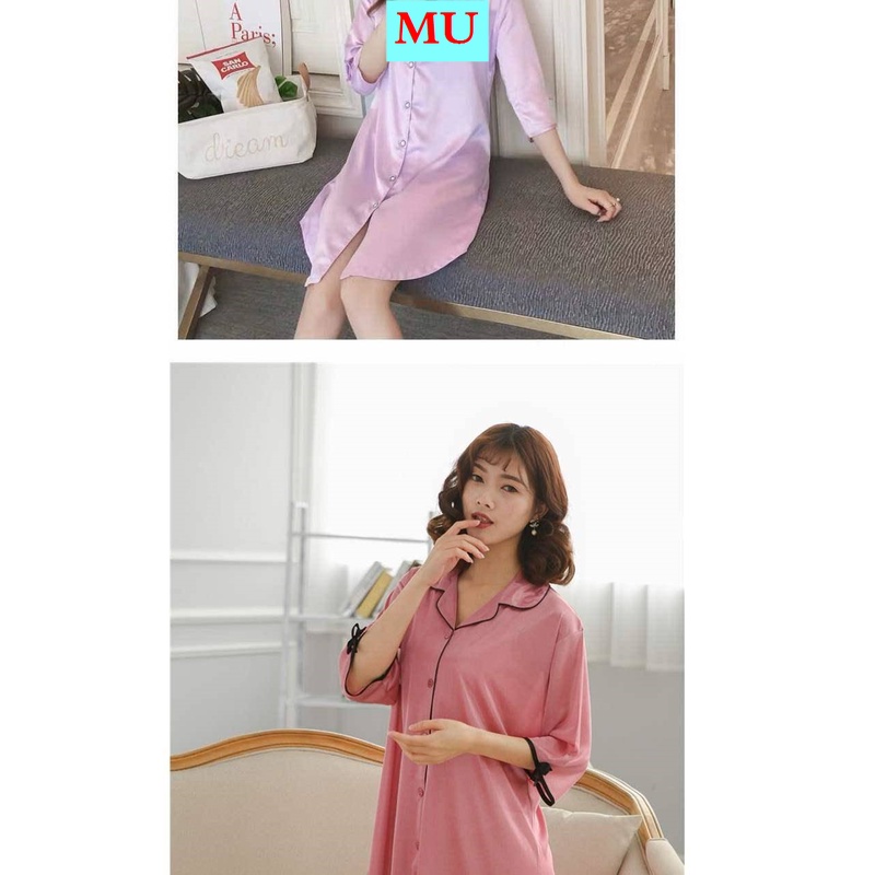 Đầm sơ mi dáng rộng thời trang mùa thu quyến rũ tùy chọn màu sắc dành cho nữ