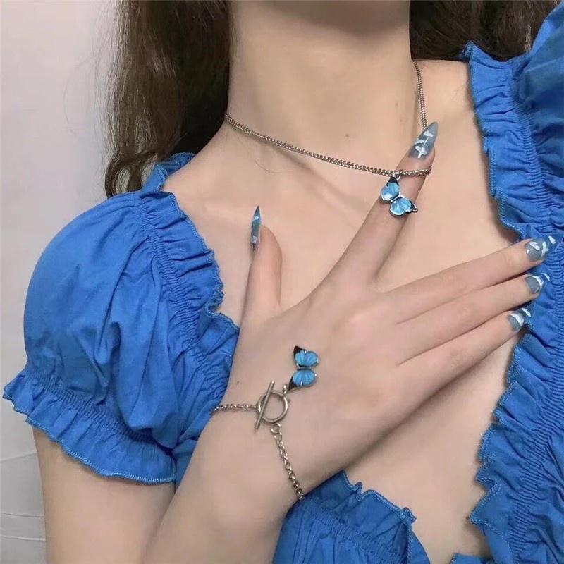 Dây Chuyền Hợp Kim Mặt Hình Bướm Xinh Xắn Cho Nữ