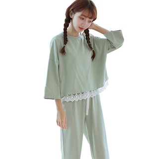 Bộ Pijama tay dài bằng cotton dùng cho nữ