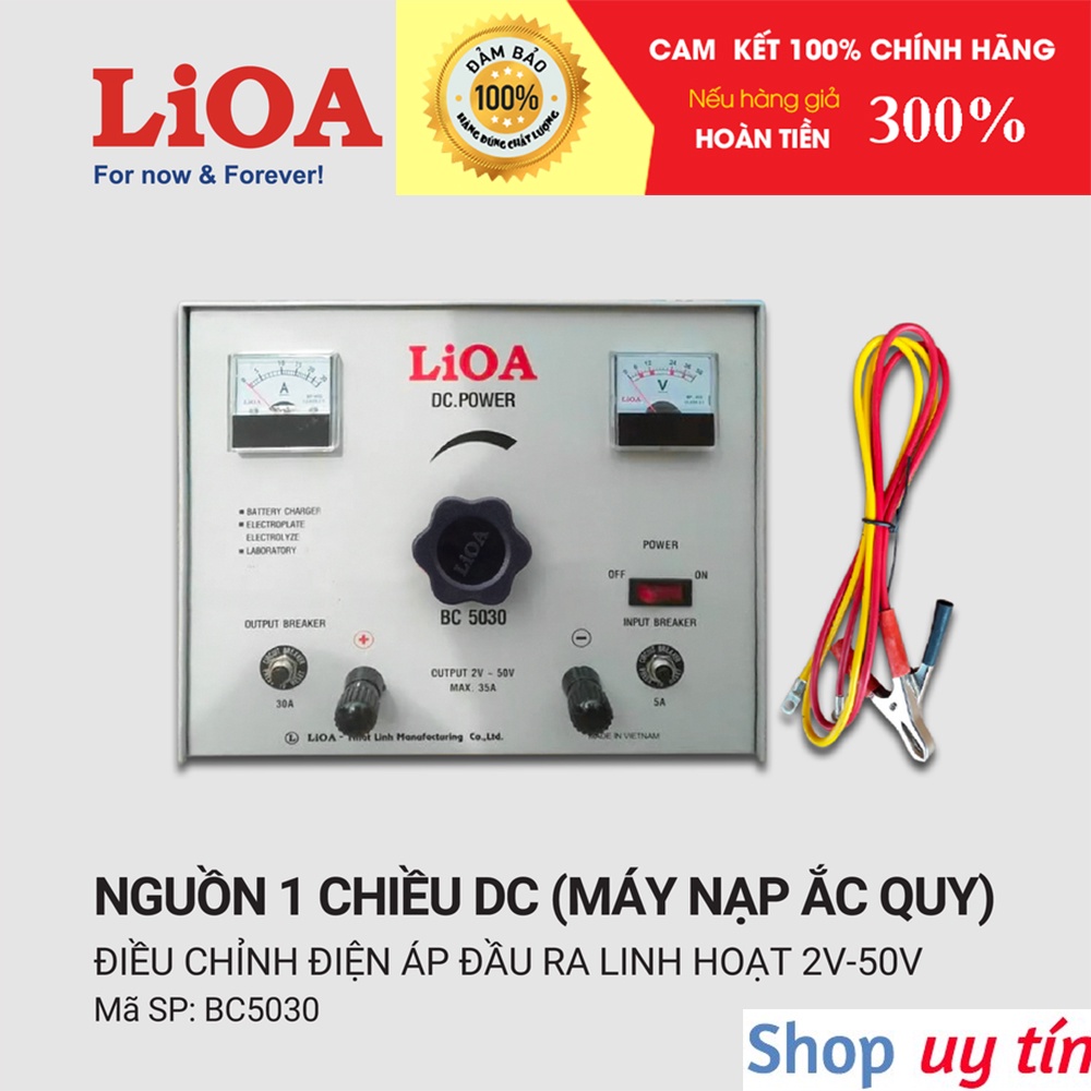 [CHÍNH HÃNG] Máy nạp ắc quy LiOA BC5030 - Máy sạc bình 12V 24V 36V 48V dòng 30A cho oto, máy xúc, máy cẩu