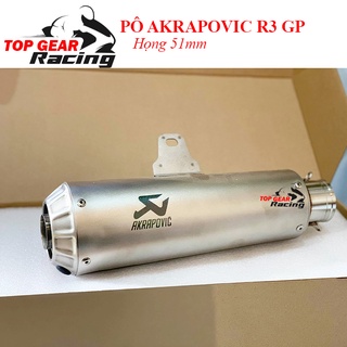 Pô Akrapovic Bạc Các Loại Họng 51mm <TOPGEAR>