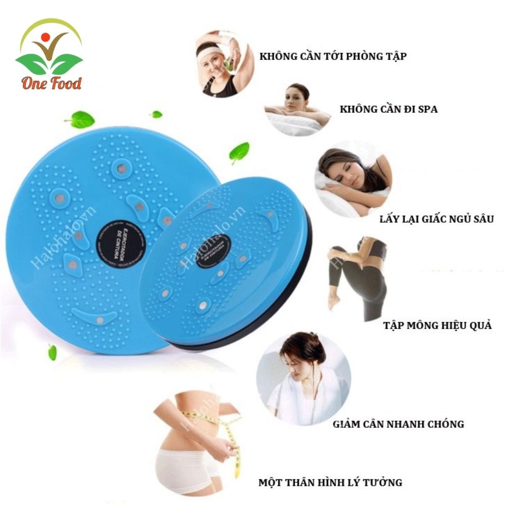 Bàn Xoay Eo Tập Bụng Giảm Mỡ 360 Độ, Đĩa Xoay Eo Tập Cơ Eo Tại Nhà Có Hạt Massage Chân Cao Cấp Shop Onefood68