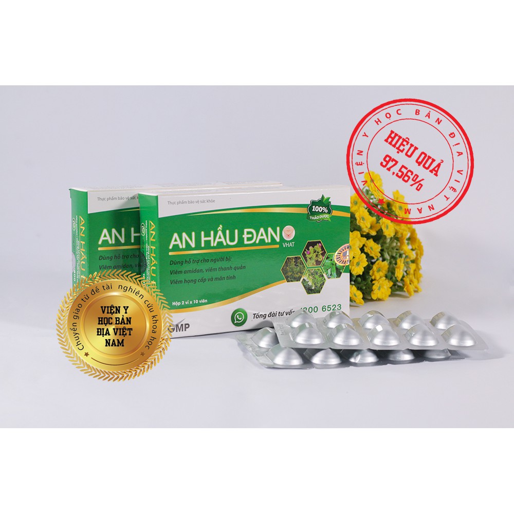 Giảm viêm họng, amindan không kháng sinh - An Hầu Đan