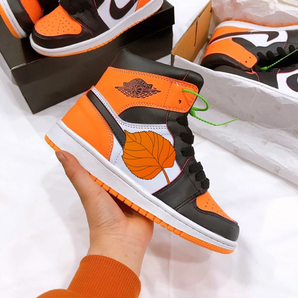 Giầy thể thao Air Jordan 1 Shattered Backboard, giày jordan cam đen cao cổ hàng cao cấp