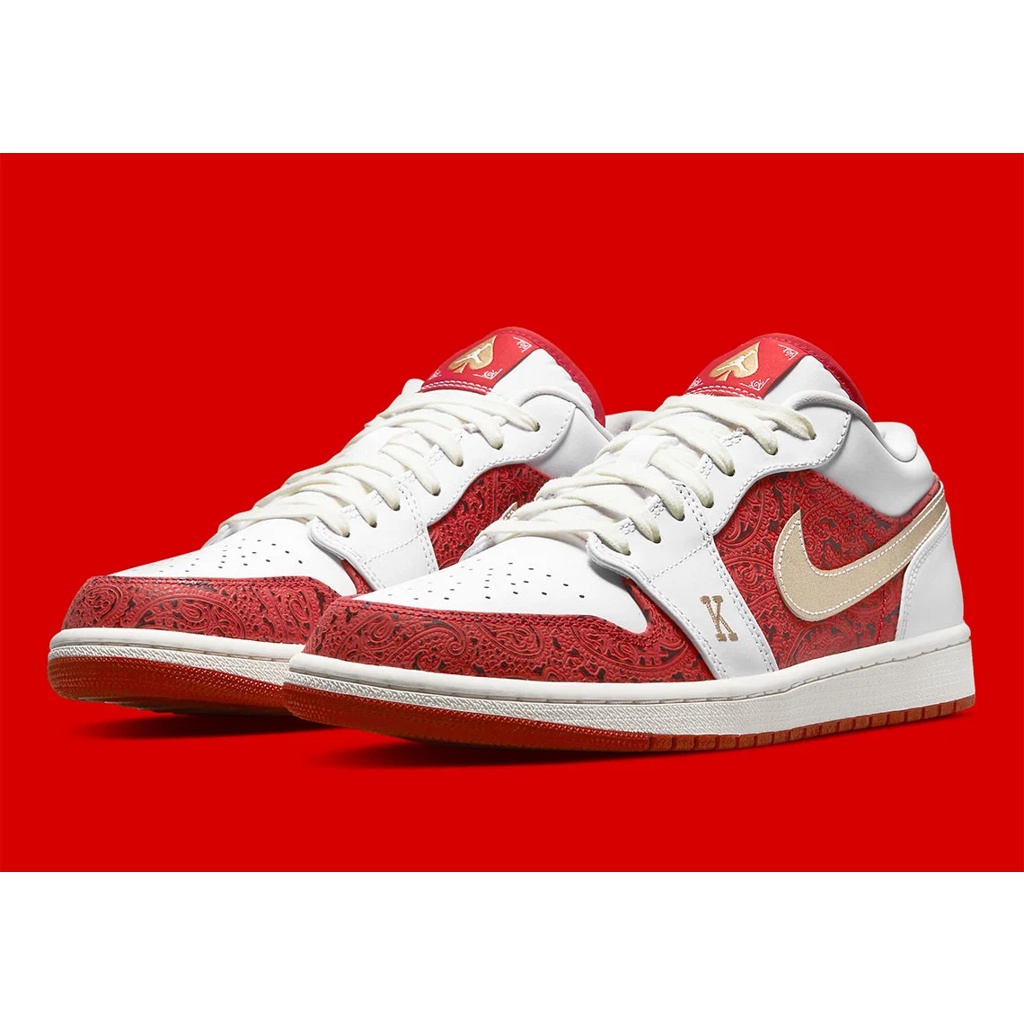 Giày Jordan 1 Low SE Spades  Chính Hãng Giày Bóng Rổ Nike Air Jordan 1 Cổ Thấp Màu Trắng Đỏ [DJ5186 10] Simple Sneaker