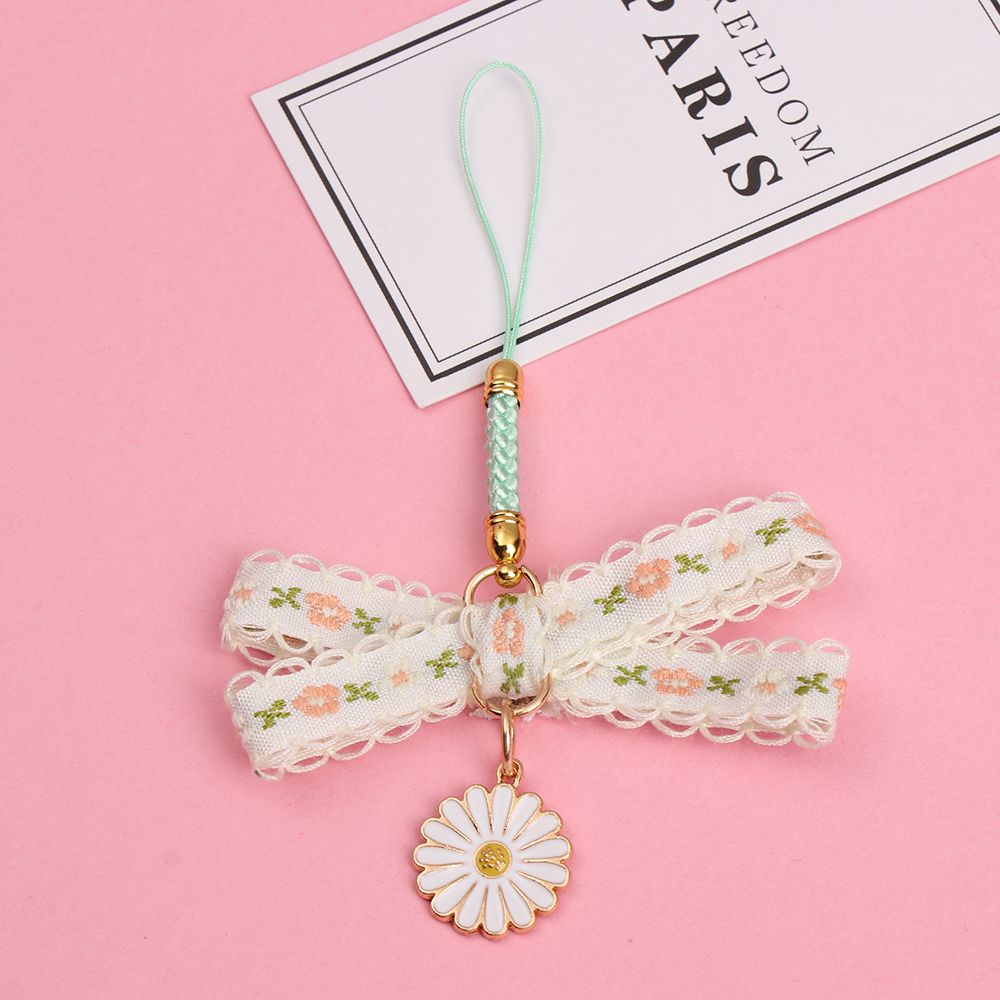 Móc Khóa Hình Hoa Cúc Phối Ren Xinh Xắn Thời Trang