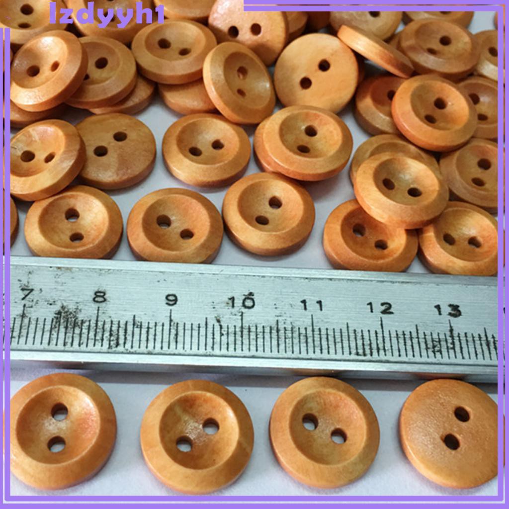 Set 100 Nút Gỗ Tròn 2 Lỗ Sơn Màu Sắc Tự Nhiên Trang Trí Quần Áo JoyDIY