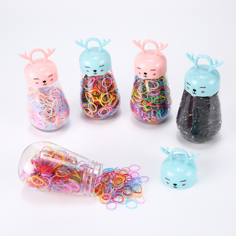 Chai thun cột tóc size nhỏ cho bé gái nhiều hình khác nhau sừng hươu