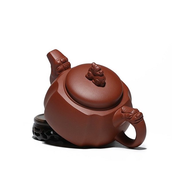 Ấm Tử Sa Tứ Phương Đại Hồng Bào SƯƠNG MAI Dáng Nghê Tứ Phương Độc Lạ 190ml - SM00141