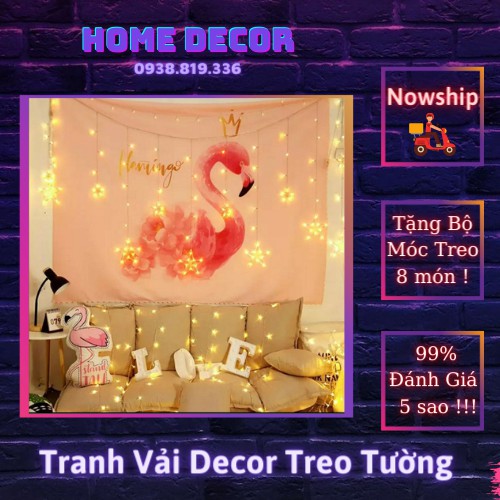 [ CÓ SẴN - RẺ VÔ ĐỊCH ] TRANH VẢI TREO TƯỜNG , THẢM DECOR TRANG TRÍ HÌNH HỒNG HẠC ( Tặng Bộ Móc Treo Giá 35k )