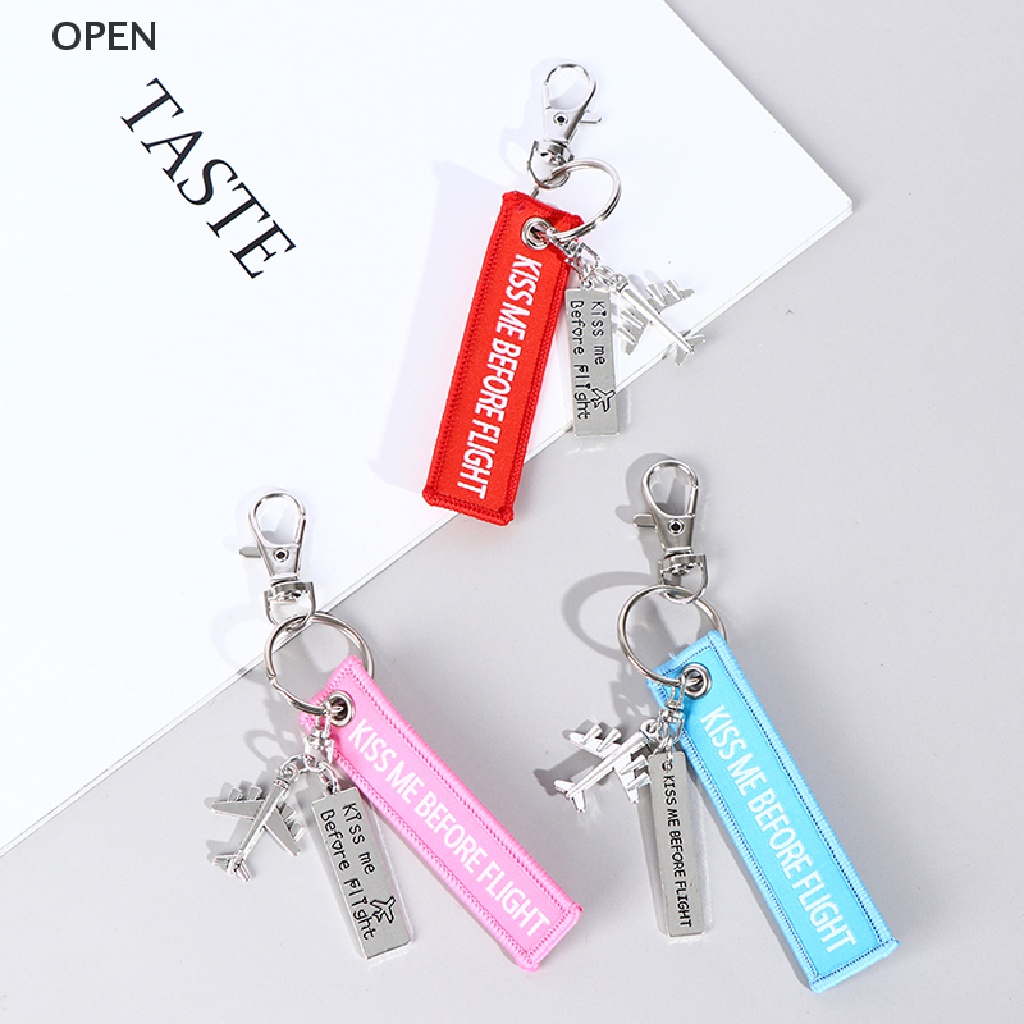 op Flight Keychain Set kiss before flight crew drive safe Aircraft metal carving my