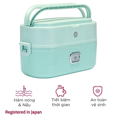 Hộp Hâm Cơm, Thức Ăn Mishio MK317 kèm 2 hộp inox 304 Bảo Hành Chính Hãng 18 Thang